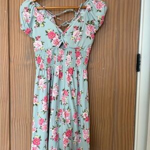 No Boundaries Floral Smocked Dress